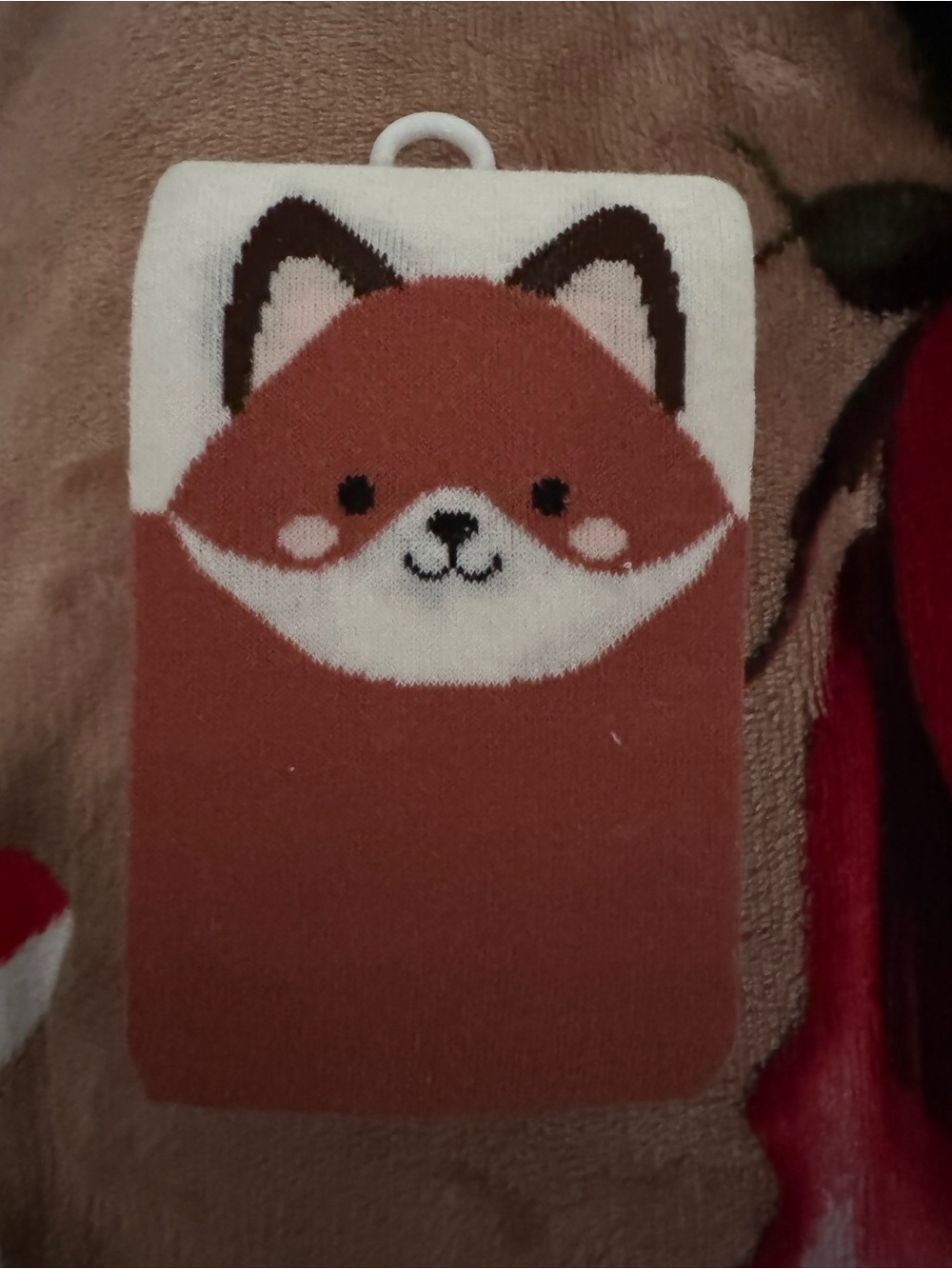 Fox Plush Fashion Tights- Rust and White